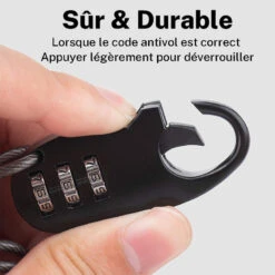 ROCKBROS Câble Antivol Casque Vélo Avec Code à 3 Chiffres Antivol Cadenas Pliable 90 Cm -Vélos Séries Boutique cable antivol casque velo avec code a 3 chiffres antivol cadenas pliable 90 cm 2