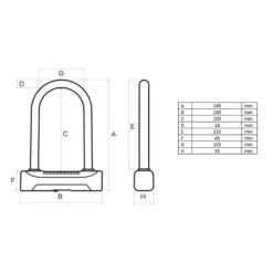 Cadenas Pour Vélo U-lock 448 ART4 180 X 245 Mm Noir -Vélos Séries Boutique cadenas pour velo u lock 448 art4 180 x 245 mm noir 5