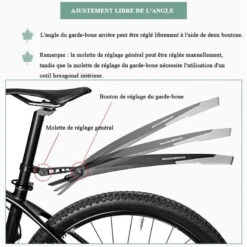 ROCKBROS Garde-boue De Vélo Garde-Boue VTT Avant Et Arrière Réglable En PP -Vélos Séries Boutique garde boue de velo garde boue vtt avant et arriere reglable en pp 3