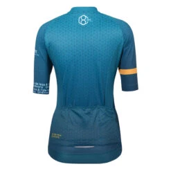 Maillot Cyclisme Femme Manches Courtes Vert Pétrole/jaune 8andCounting -Vélos Séries Boutique maillot cyclisme femme manches courtes vert petrolejaune 8andcounting 3