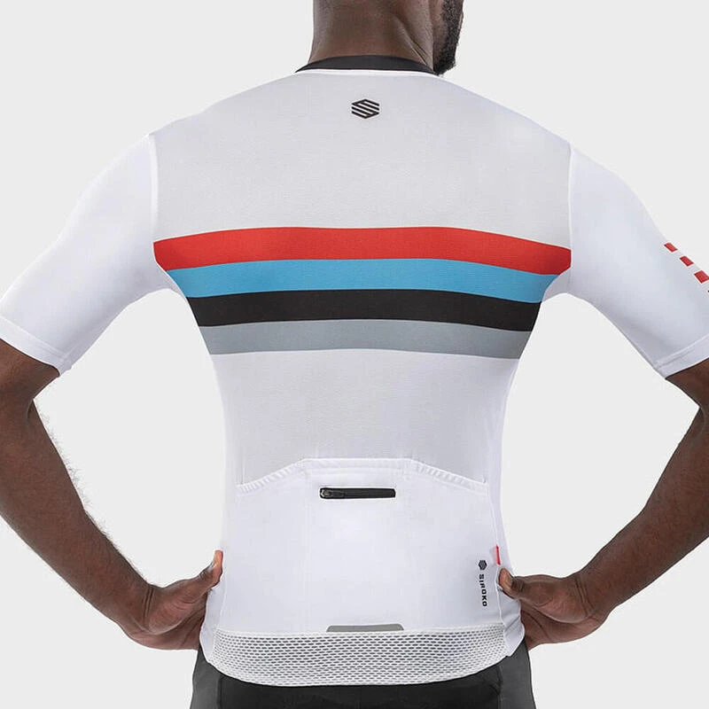 Maillot Vélo Manches Courtes Homme Cyclisme M2 Westfalia Blanc 4 Maillot Vélo Manches Courtes Homme Cyclisme M2 Westfalia Blanc – Image 2