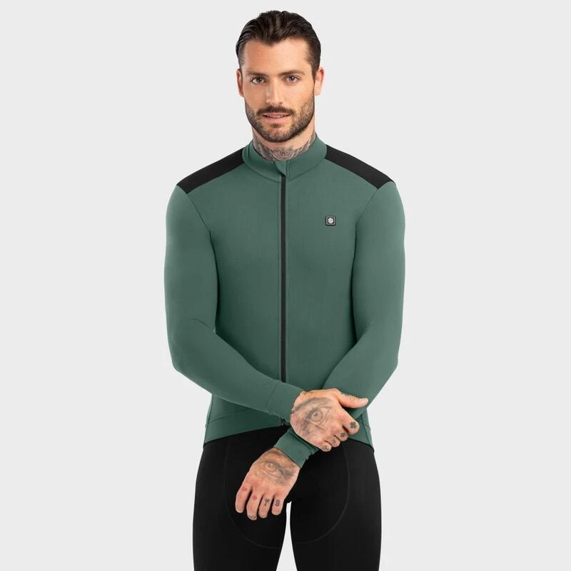 Maillot Vélo Thermique Homme Cyclisme M4 Volta Vert Armée 3 Maillot Vélo Thermique Homme Cyclisme M4 Volta Vert Armée