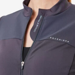 Rockrider Maillot Vélo VTT Cross Country Temps Frais Manches Longues Femme - Gris -Vélos Séries Boutique maillot velo vtt cross country temps frais manches longues femme gris 2