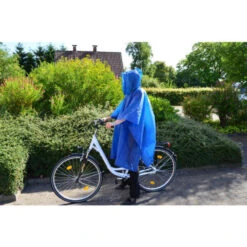 Poncho De Pluie Bleu Pour Vélo / Universel