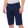 100% Short RIDECAMP Navy -Vélos Séries Boutique short ridecamp navy