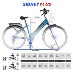 Vélo Ville Électrique Urbanbiker Sidney PLUS, Bleu, 26¨,540 Wh (15Ah 48V) -Vélos Séries Boutique velo ville electrique urbanbiker sidney plus bleu 26540 wh 15ah 48v 6