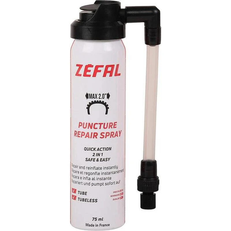 Zefal Repair Spray - Bombe Anti-crevaison - 75 Ml 3 Zefal Repair Spray - Bombe Anti-crevaison - 75 Ml
